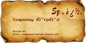 Szepessy Árpád névjegykártya