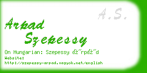 arpad szepessy business card